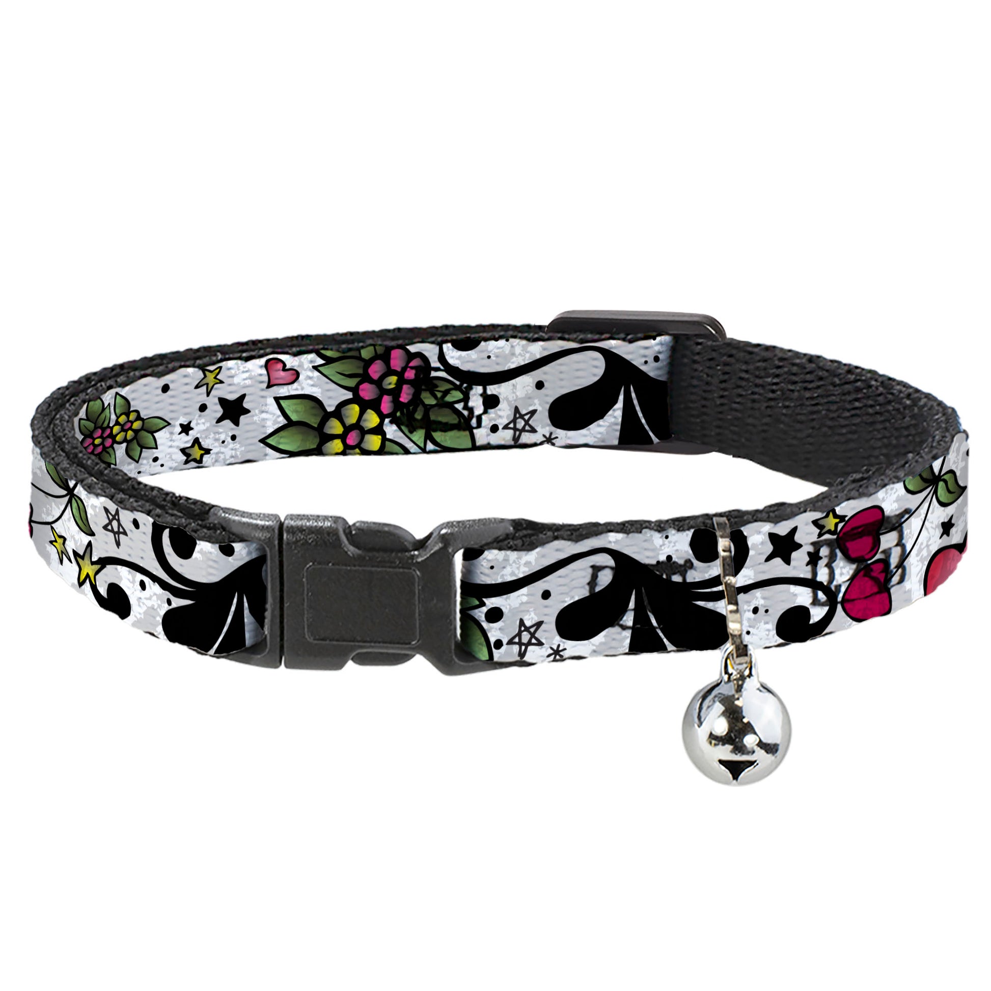 Cat Collar Breakaway - Mom & Dad CLOSE-UP White Breakaway Cat Collars Buckle-Down
