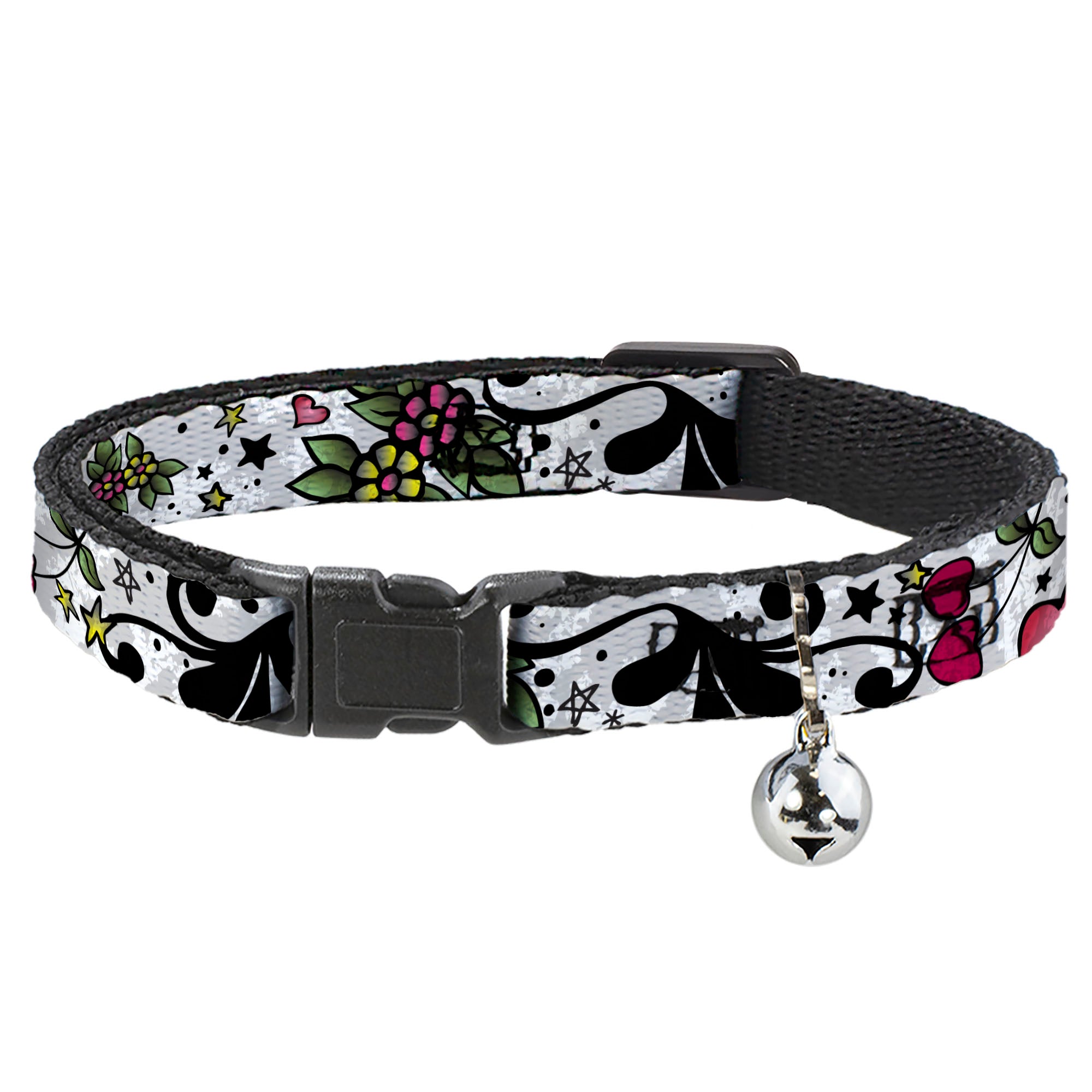 Cat Collar Breakaway - Mom & Dad CLOSE-UP White Breakaway Cat Collars Buckle-Down