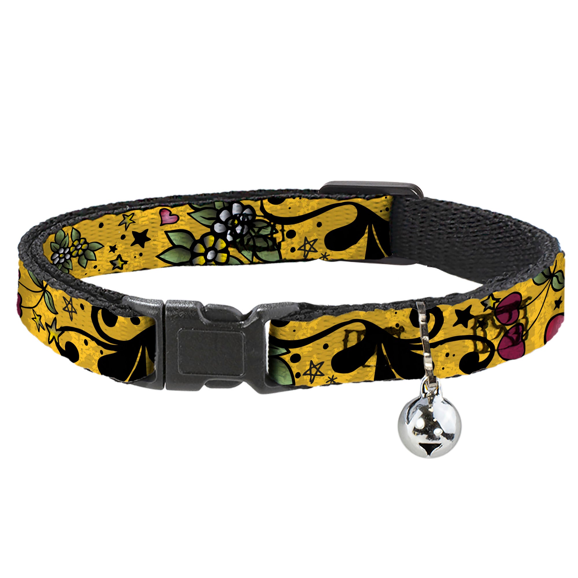 Cat Collar Breakaway - Mom & Dad CLOSE-UP Yellow Breakaway Cat Collars Buckle-Down