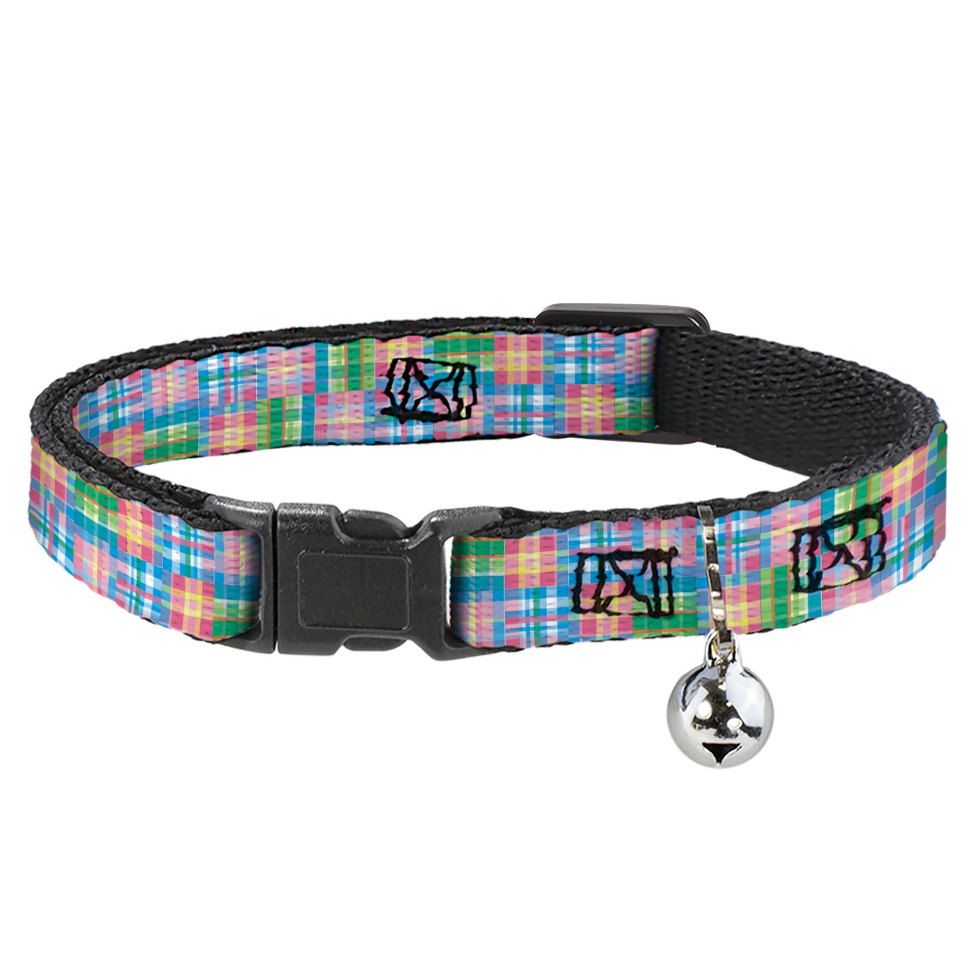Cat Collar Breakaway - Madras Plaid Pink Breakaway Cat Collars Buckle-Down