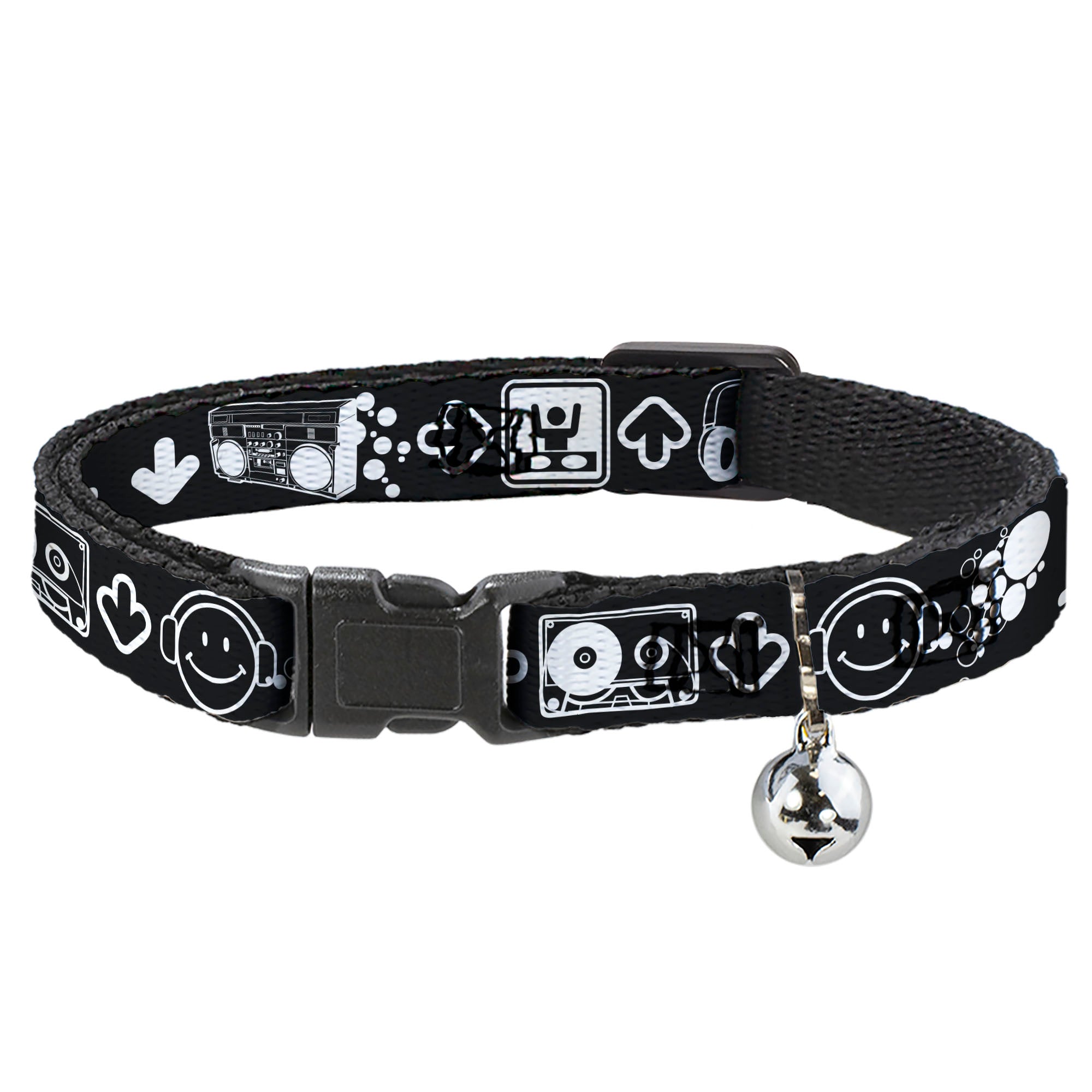 Cat Collar Breakaway - Music Happy Face Breakaway Cat Collars Buckle-Down