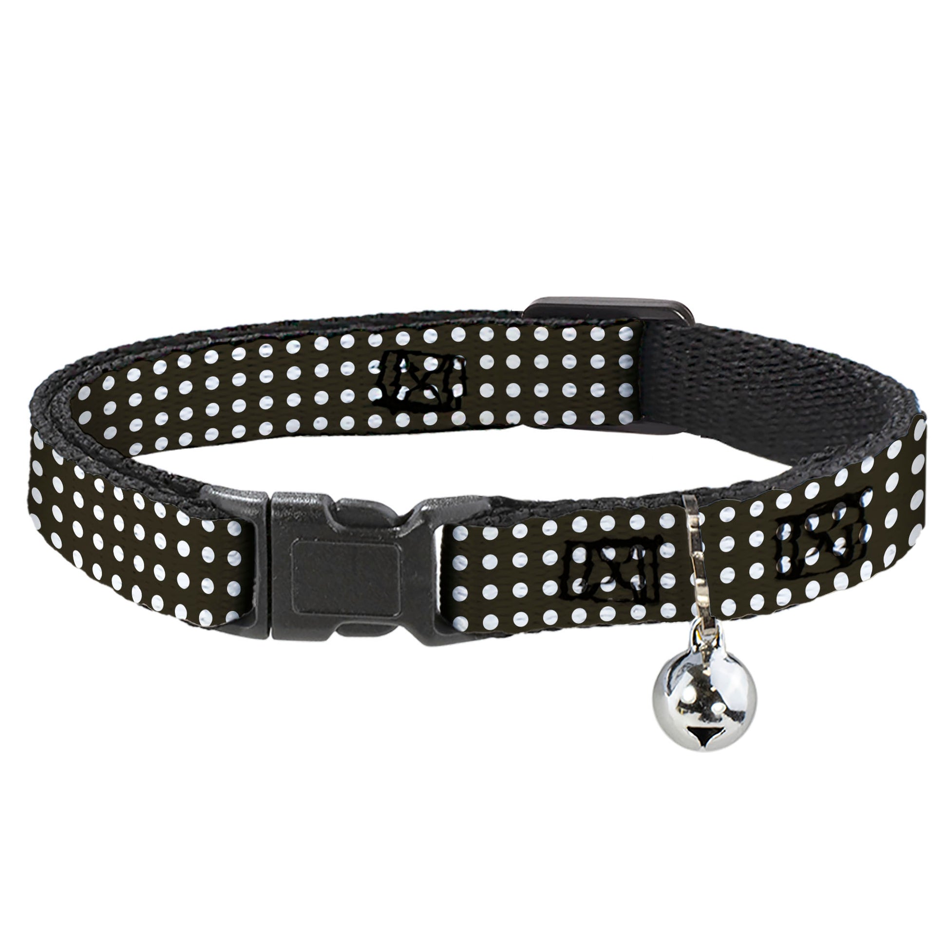 Cat Collar Breakaway - Micro Polka Dots Black White Breakaway Cat Collars Buckle-Down