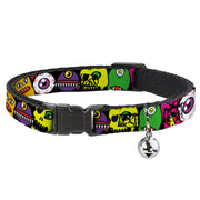 Cat Collar Breakaway - Monsters C U Black Breakaway Cat Collars Buckle-Down