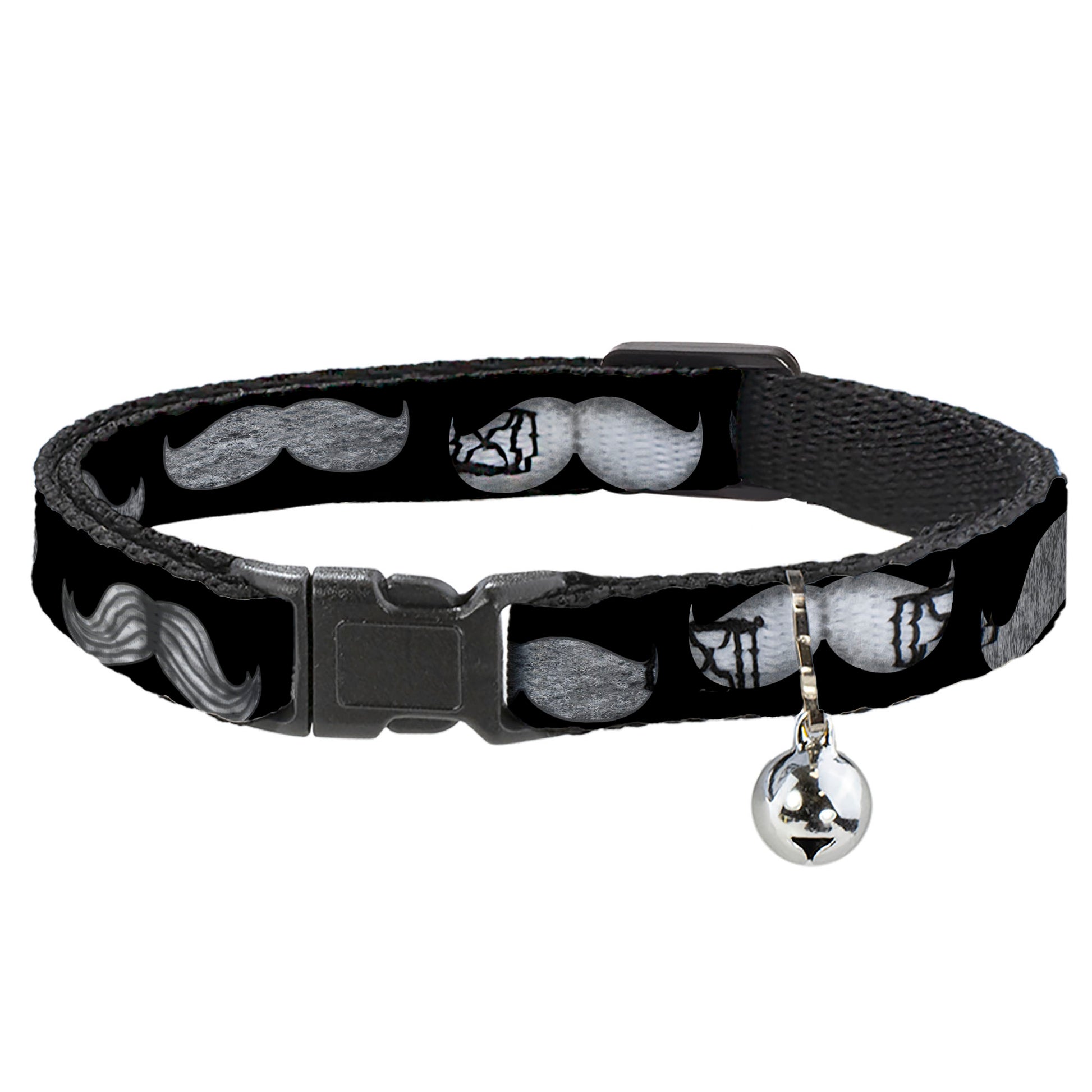 Cat Collar Breakaway - Mustaches Black Sketch Breakaway Cat Collars Buckle-Down