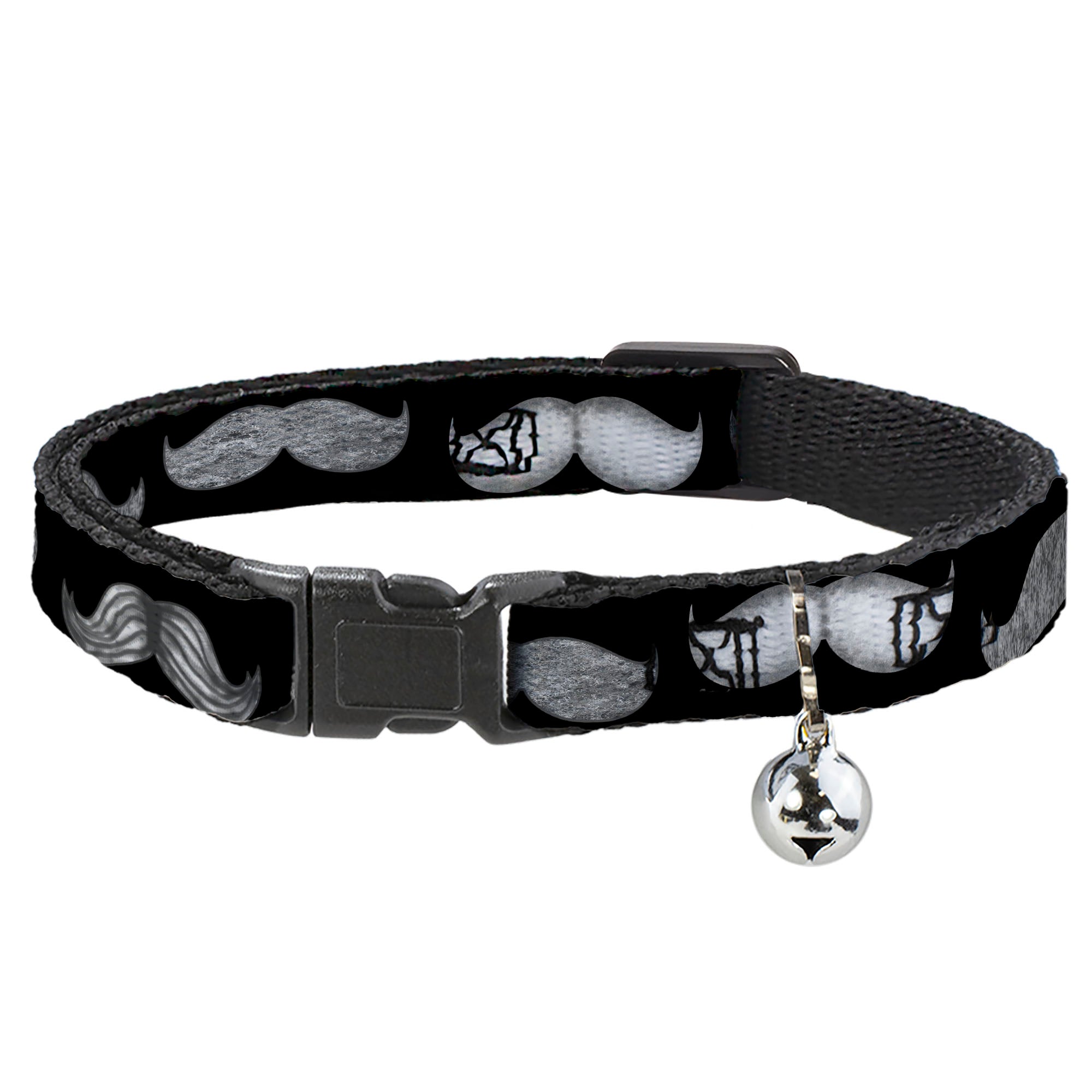 Cat Collar Breakaway - Mustaches Black Sketch Breakaway Cat Collars Buckle-Down