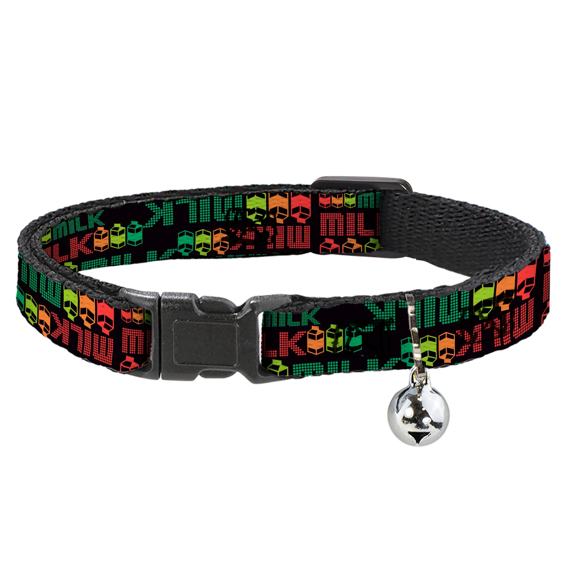 Cat Collar Breakaway - MILK Cartoons Black Multi Color Breakaway Cat Collars Buckle-Down