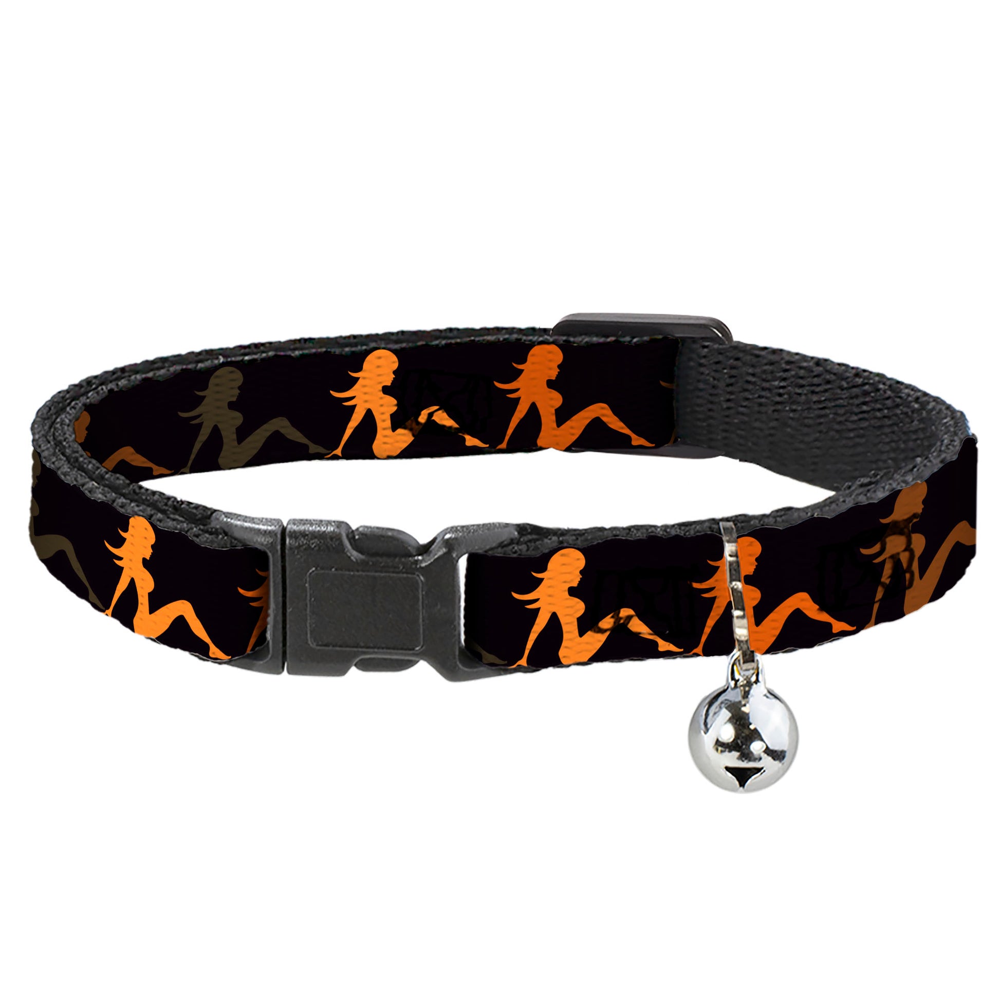 Cat Collar Breakaway - Mud Flap Girl Repeat Black Orange Fade Breakaway Cat Collars Buckle-Down