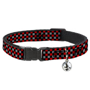Cat Collar Breakaway - Mini Checker Black Gray 3 Red Breakaway Cat Collars Buckle-Down