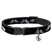 Cat Collar Breakaway - Mustache Sketch Black White Breakaway Cat Collars Buckle-Down