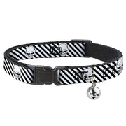 Cat Collar Breakaway - Metal Skull Black White Breakaway Cat Collars Buckle-Down