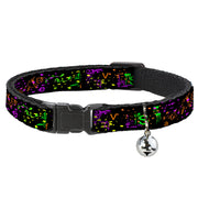 Cat Collar Breakaway - Nautical Star Splatter Black Neon Breakaway Cat Collars Buckle-Down