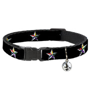 Cat Collar Breakaway - Nautical Star Black White Multi Color Breakaway Cat Collars Buckle-Down