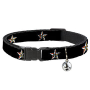 Cat Collar Breakaway - Nautical Star Black White Rainbow Breakaway Cat Collars Buckle-Down