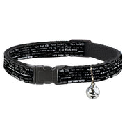 Cat Collar Breakaway - New York City Black White Breakaway Cat Collars Buckle-Down