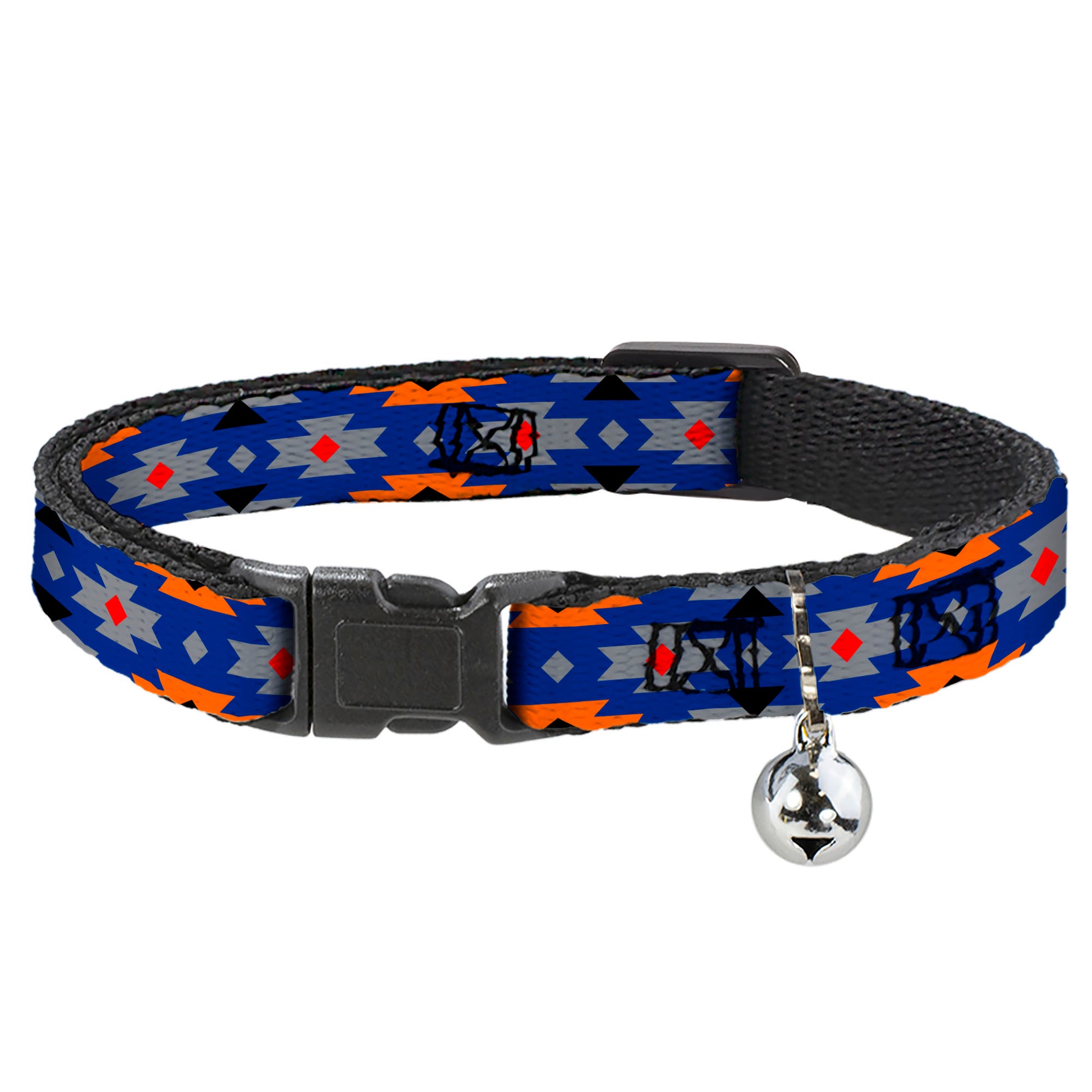 Cat Collar Breakaway - Navajo Gray Blue Orange Black Breakaway Cat Collars Buckle-Down
