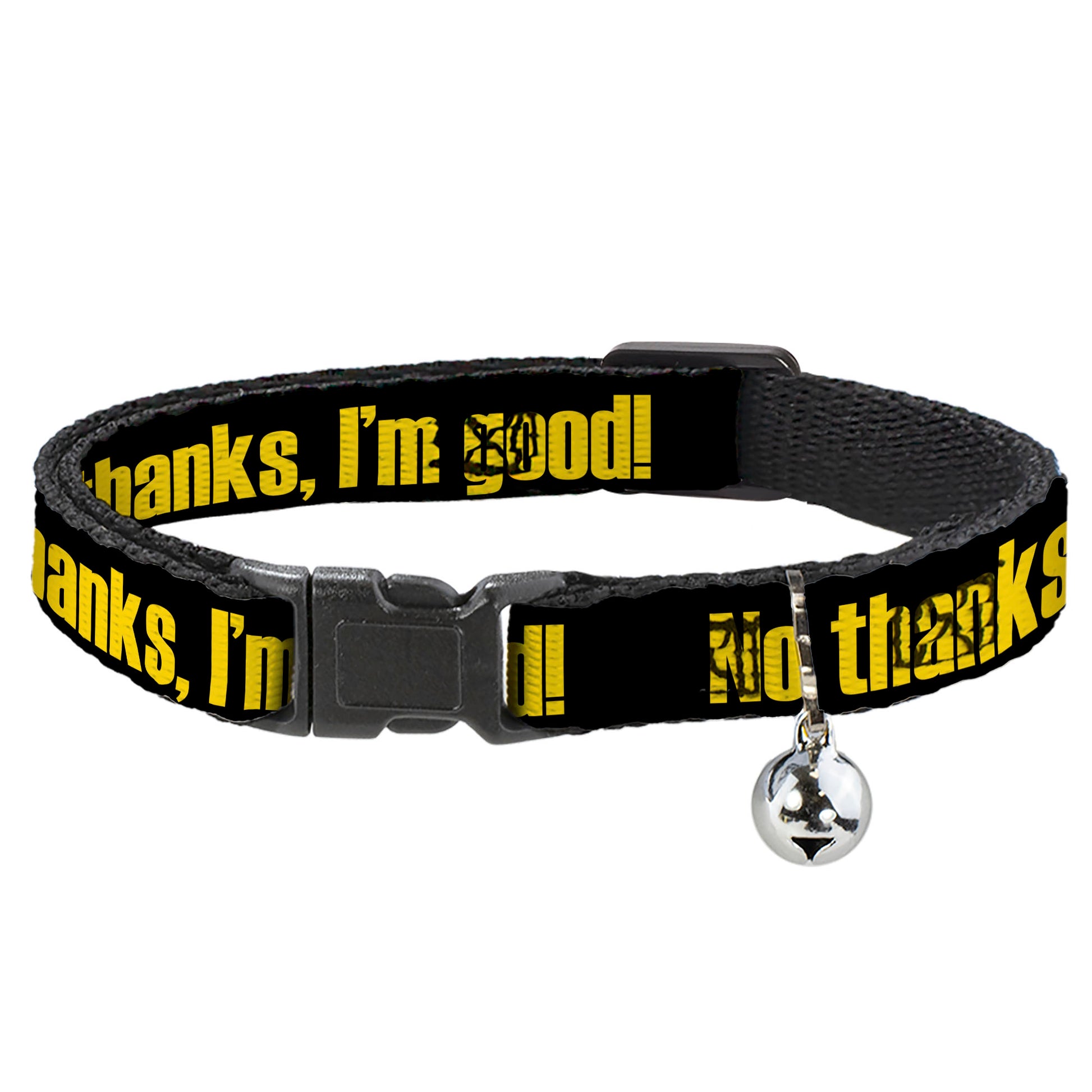 Cat Collar Breakaway - NO THANKS, I'M GOOD! Black Gold Breakaway Cat Collars Buckle-Down
