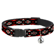 Cat Collar Breakaway - Navajo Red Black Gray Red Breakaway Cat Collars Buckle-Down