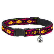 Cat Collar Breakaway - Navajo Orange Purple Yellow Pink Green Black Breakaway Cat Collars Buckle-Down