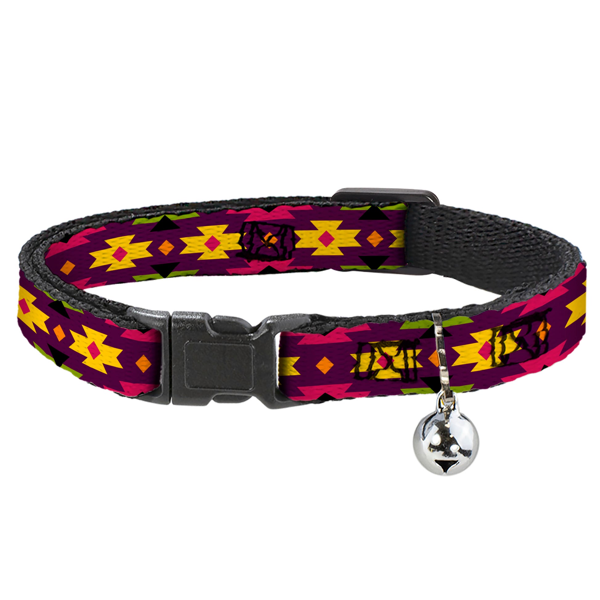 Cat Collar Breakaway - Navajo Orange Purple Yellow Pink Green Black Breakaway Cat Collars Buckle-Down