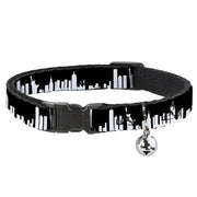 Cat Collar Breakaway - New York Solid Skyline Black White Breakaway Cat Collars Buckle-Down