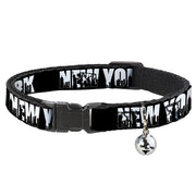 Cat Collar Breakaway - NEW YORK Bold Skyline Silhouette Black White Black Breakaway Cat Collars Buckle-Down
