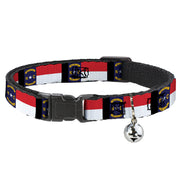 Cat Collar Breakaway - North Carolina Flag Black Breakaway Cat Collars Buckle-Down