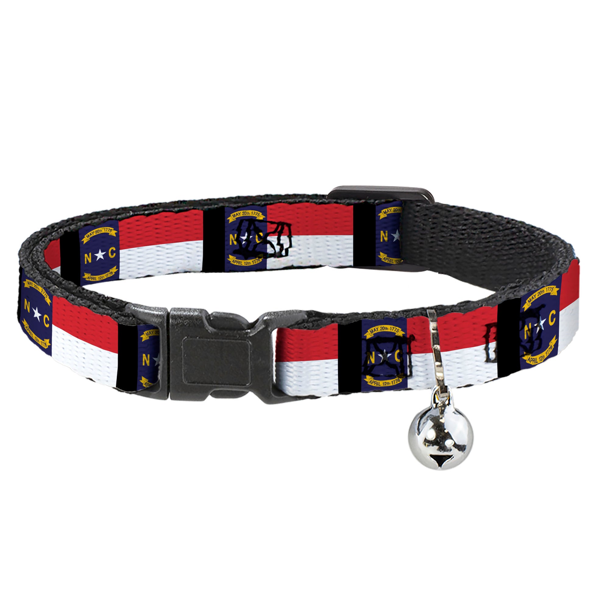 Cat Collar Breakaway - North Carolina Flag Black Breakaway Cat Collars Buckle-Down