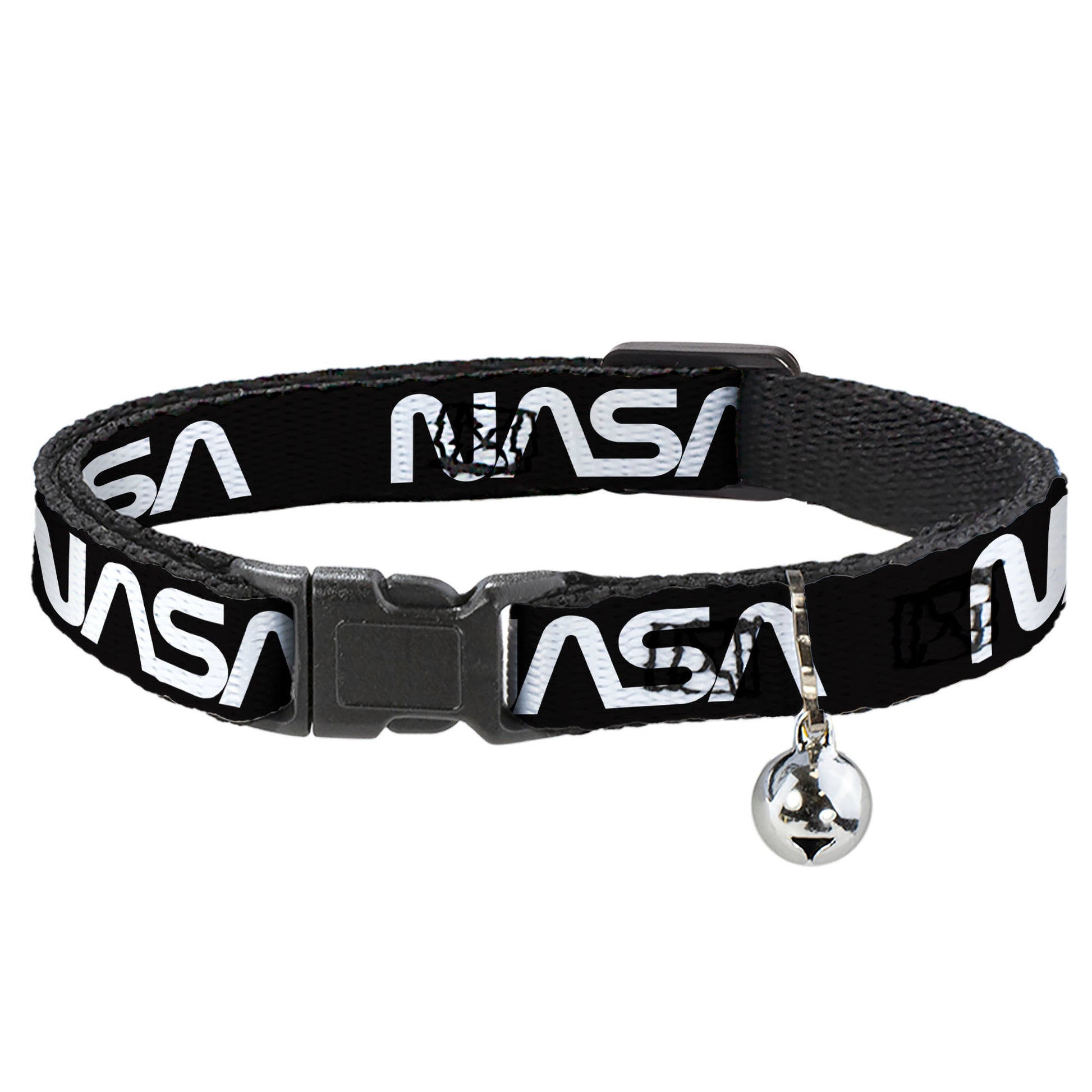 Cat Collar Breakaway - NASA Text Black White Breakaway Cat Collars Buckle-Down