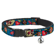 Cat Collar Breakaway - Only God Can Judge Me CLOSE-UP Blue Breakaway Cat Collars Buckle-Down