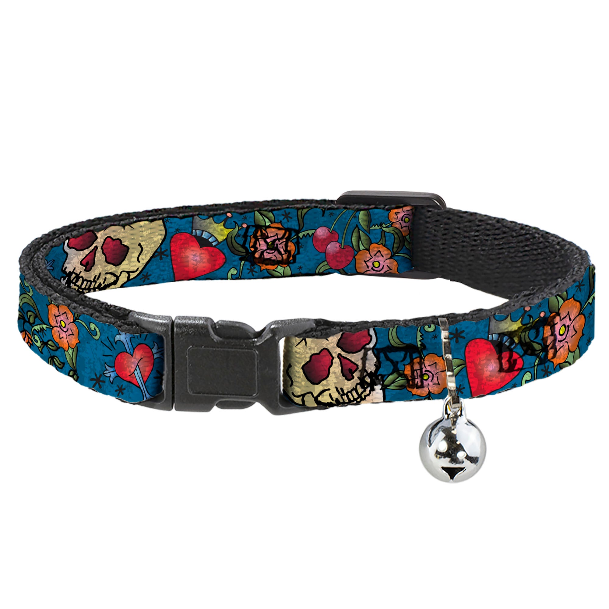 Cat Collar Breakaway - Only God Can Judge Me CLOSE-UP Blue Breakaway Cat Collars Buckle-Down
