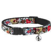 Cat Collar Breakaway - Only God Can Judge Me CLOSE-UP White Breakaway Cat Collars Buckle-Down