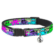 Cat Collar Breakaway - Octopus Cartoon Breakaway Cat Collars Buckle-Down