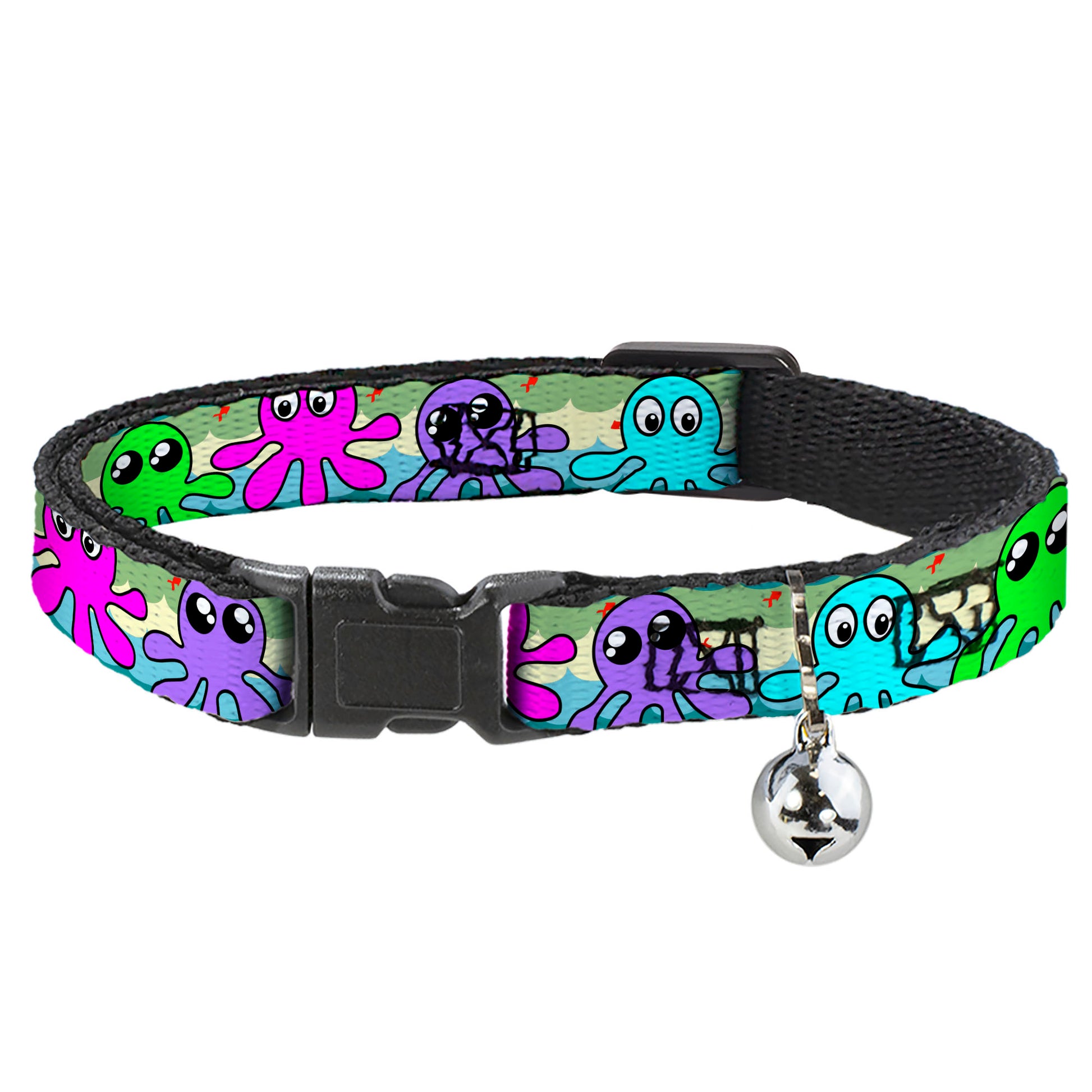 Cat Collar Breakaway - Octopus Cartoon Breakaway Cat Collars Buckle-Down