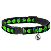 Cat Collar Breakaway - Owls Spin Black Green Breakaway Cat Collars Buckle-Down