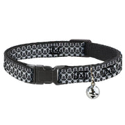 Cat Collar Breakaway - Owls Monogram Black White Breakaway Cat Collars Buckle-Down