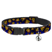 Cat Collar Breakaway - Owls Scattered Black Blue-Fade Yellow Breakaway Cat Collars Buckle-Down