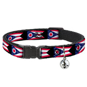 Cat Collar Breakaway - Ohio Flag Repeat Black Breakaway Cat Collars Buckle-Down