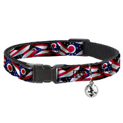 Cat Collar Breakaway - Ohio Flags Stacked Breakaway Cat Collars Buckle-Down
