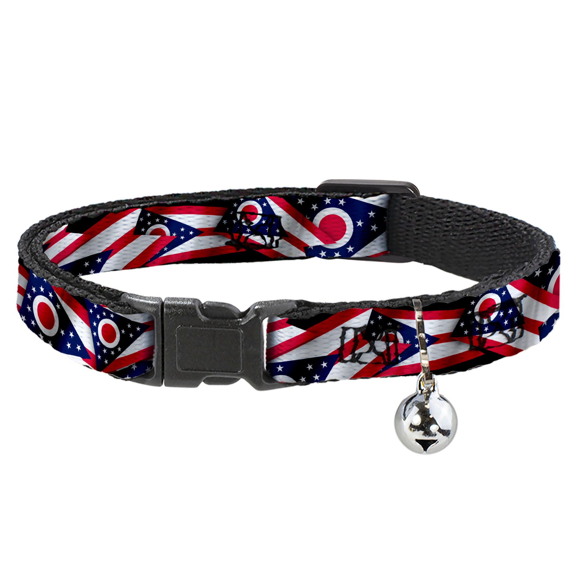 Cat Collar Breakaway - Ohio Flags Stacked Breakaway Cat Collars Buckle-Down