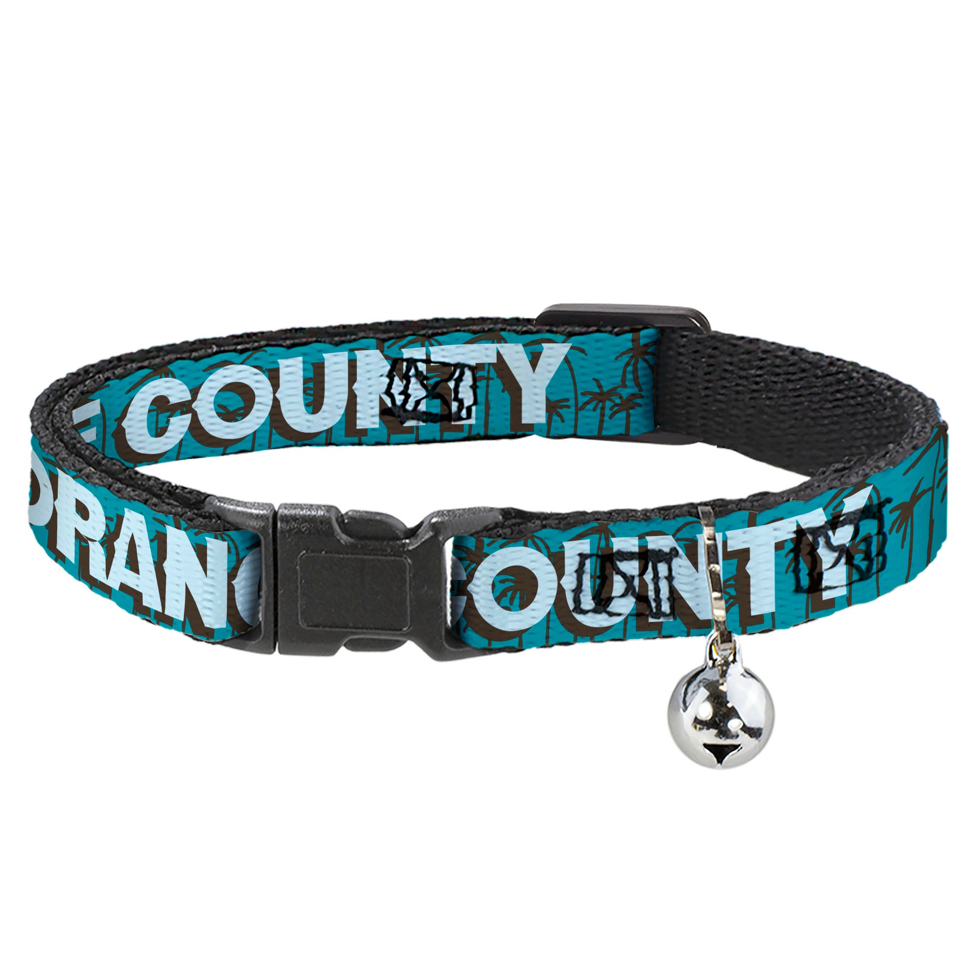 Cat Collar Breakaway - ORANGE COUNTY Palm Trees Blue Brown Light Blue Breakaway Cat Collars Buckle-Down