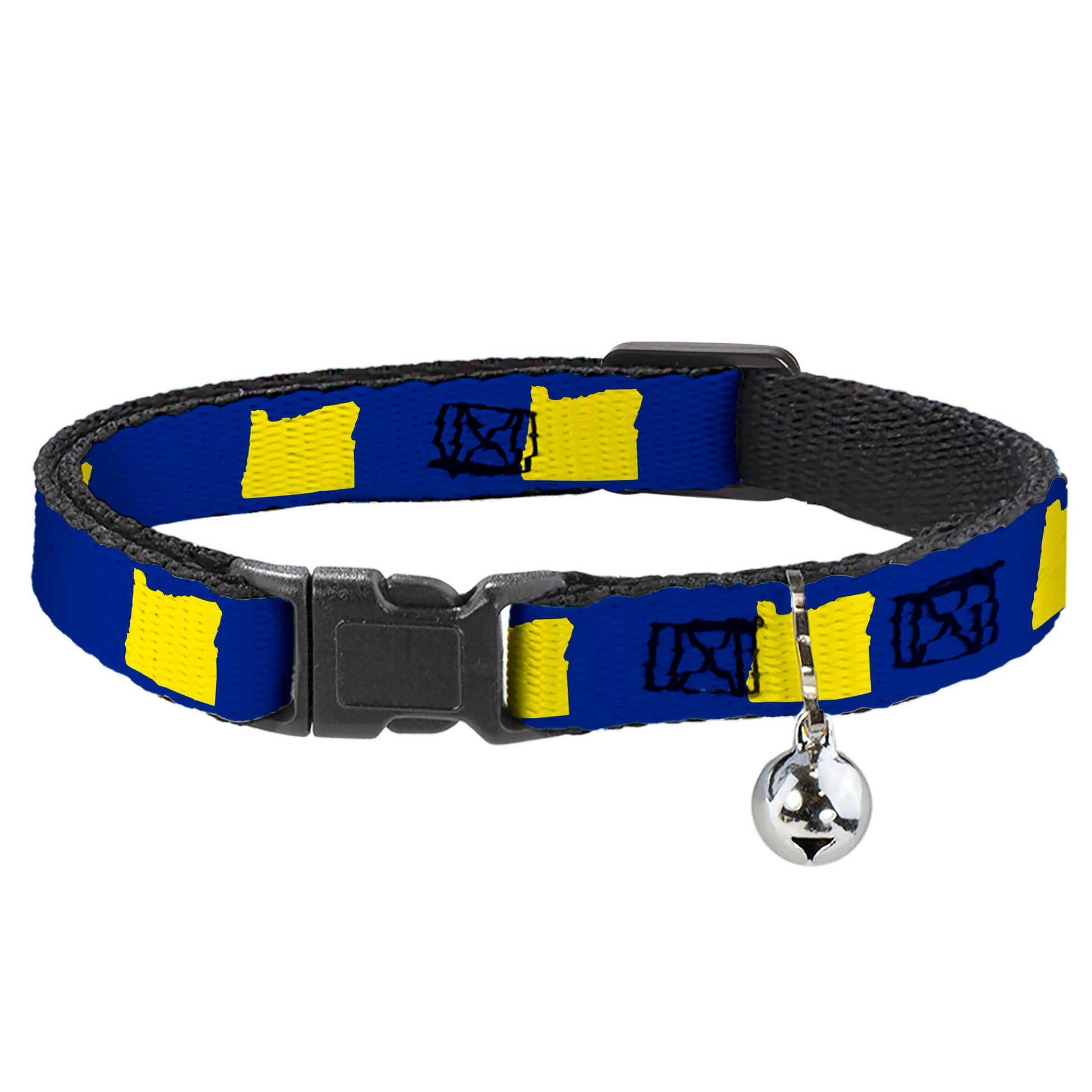 Cat Collar Breakaway - Oregon State Silhouette Blue Yellow Breakaway Cat Collars Buckle-Down