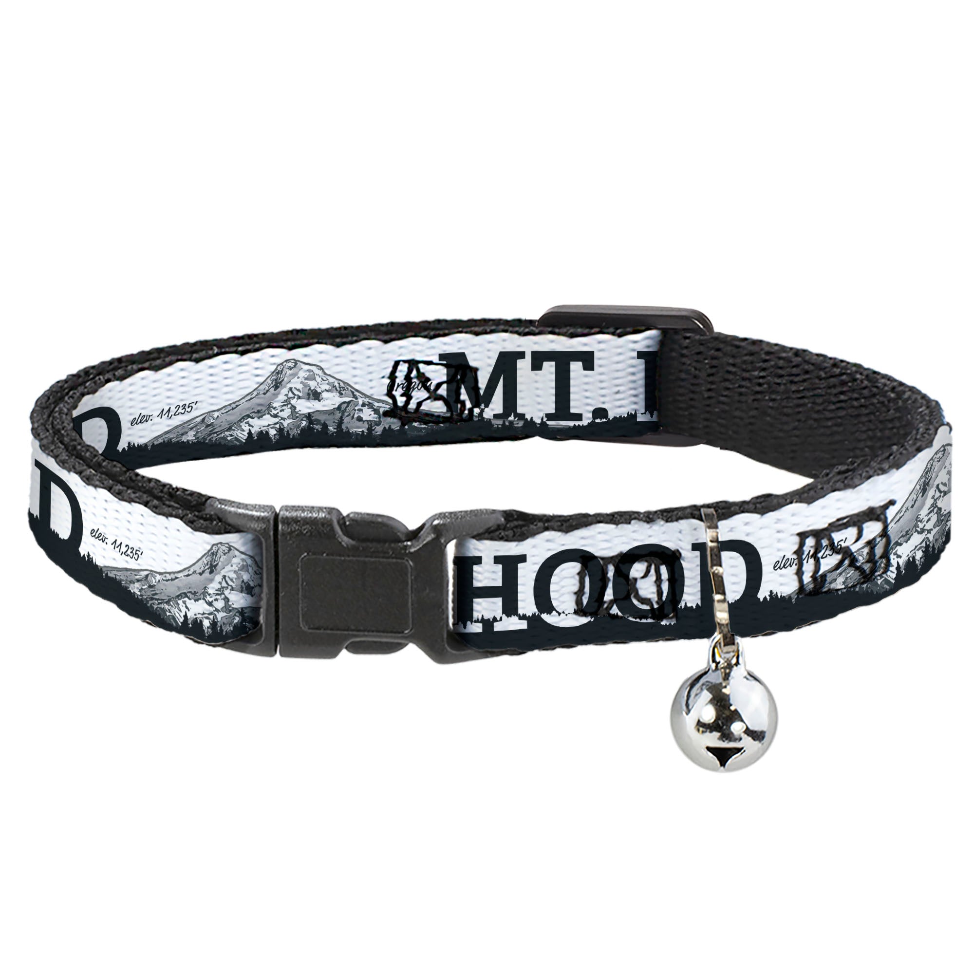 Cat Collar Breakaway - Orgeon MT. HOOD Scenery White Grays Breakaway Cat Collars Buckle-Down