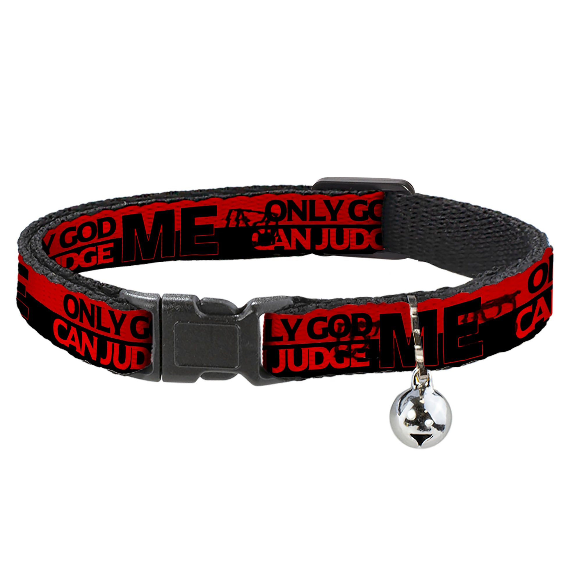 Cat Collar Breakaway - ONLY GOD CAN JUDGE ME Stripe Red Black Red Breakaway Cat Collars Buckle-Down