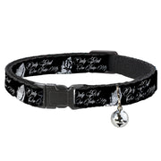 Cat Collar Breakaway with Bell - ONLY GOD CAN JUDGE ME Script Praying Hands Black White Breakaway Cat Collars Buckle-Down