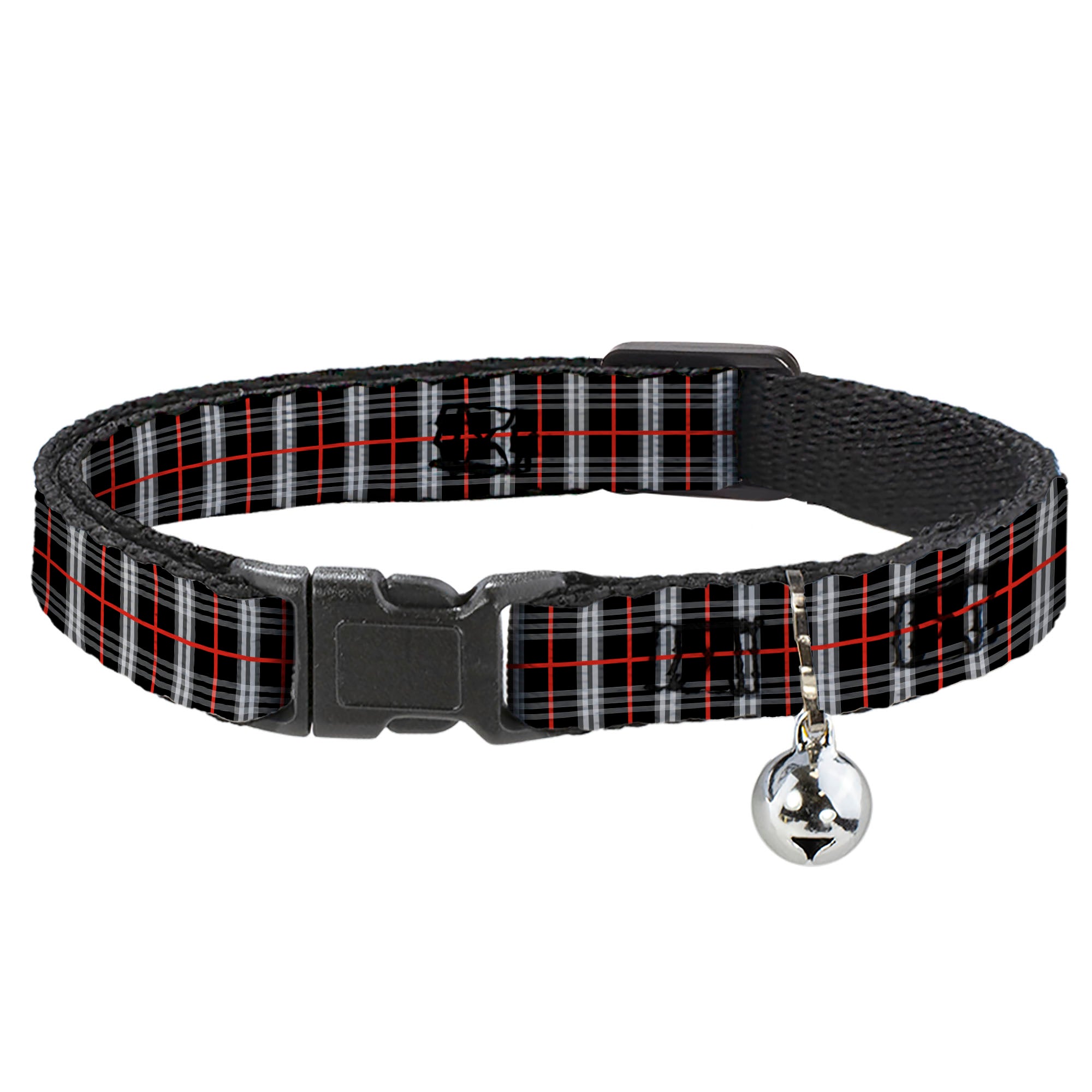 Cat Collar Breakaway - Plaid Black Red Breakaway Cat Collars Buckle-Down