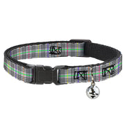 Cat Collar Breakaway - Plaid Gray Multi Neon Breakaway Cat Collars Buckle-Down