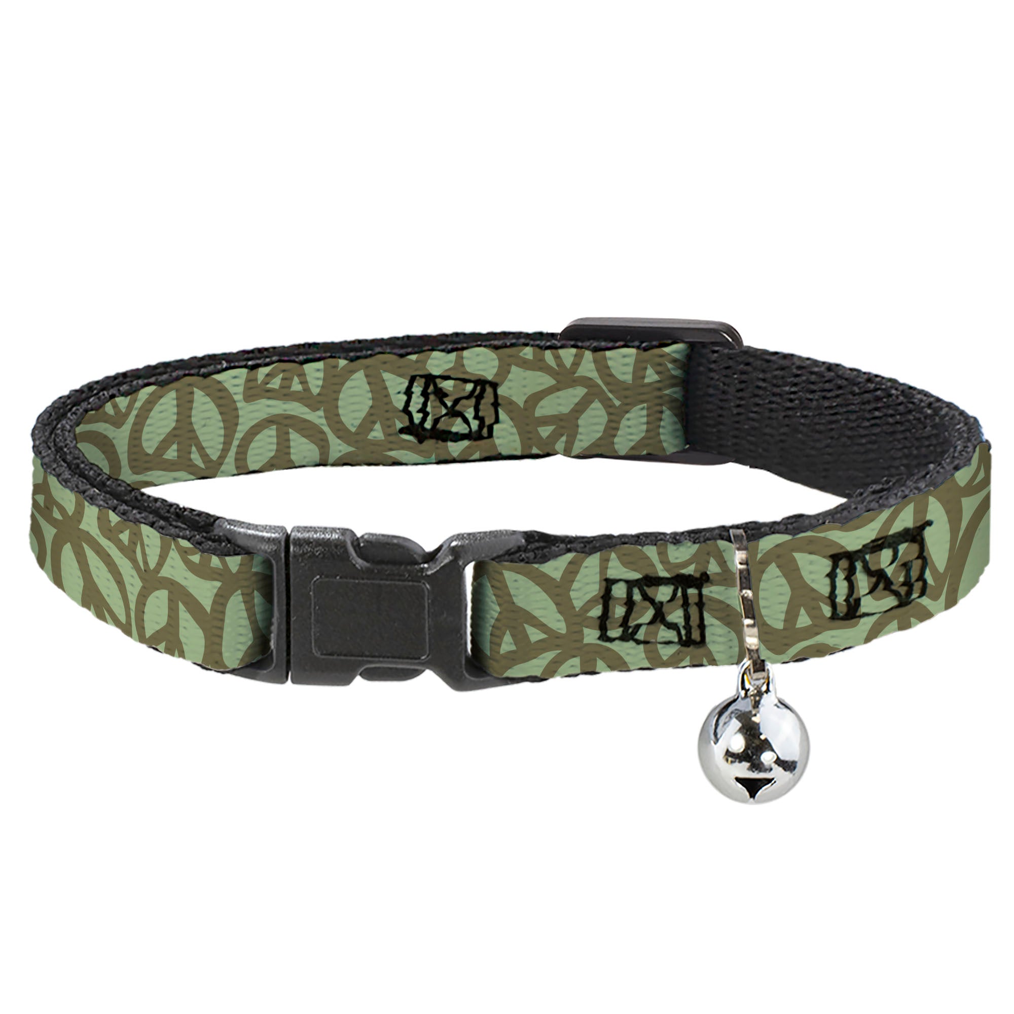 Cat Collar Breakaway - Peace Sage Olive Breakaway Cat Collars Buckle-Down