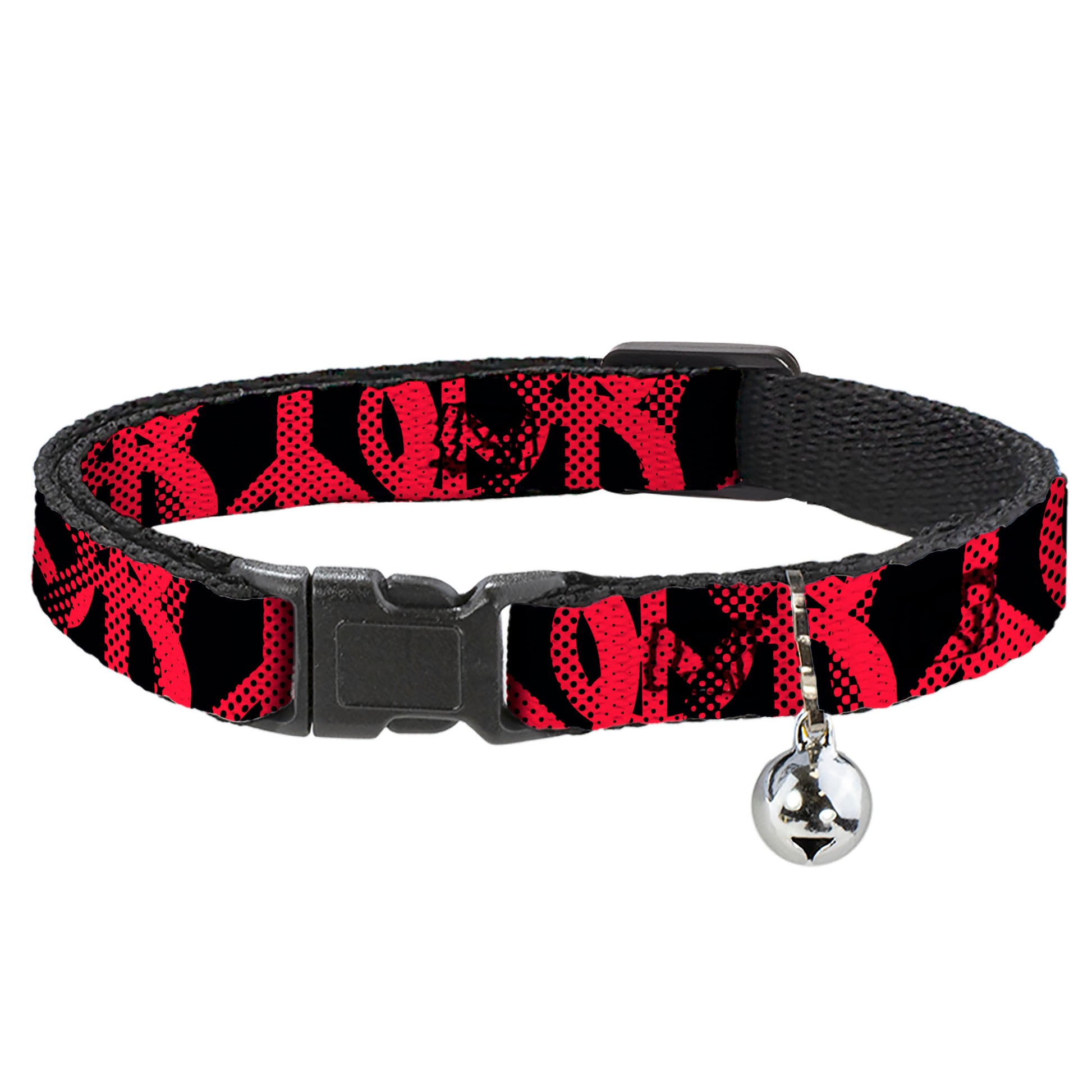 Cat Collar Breakaway - Peace Dots Black Fuchsia Breakaway Cat Collars Buckle-Down