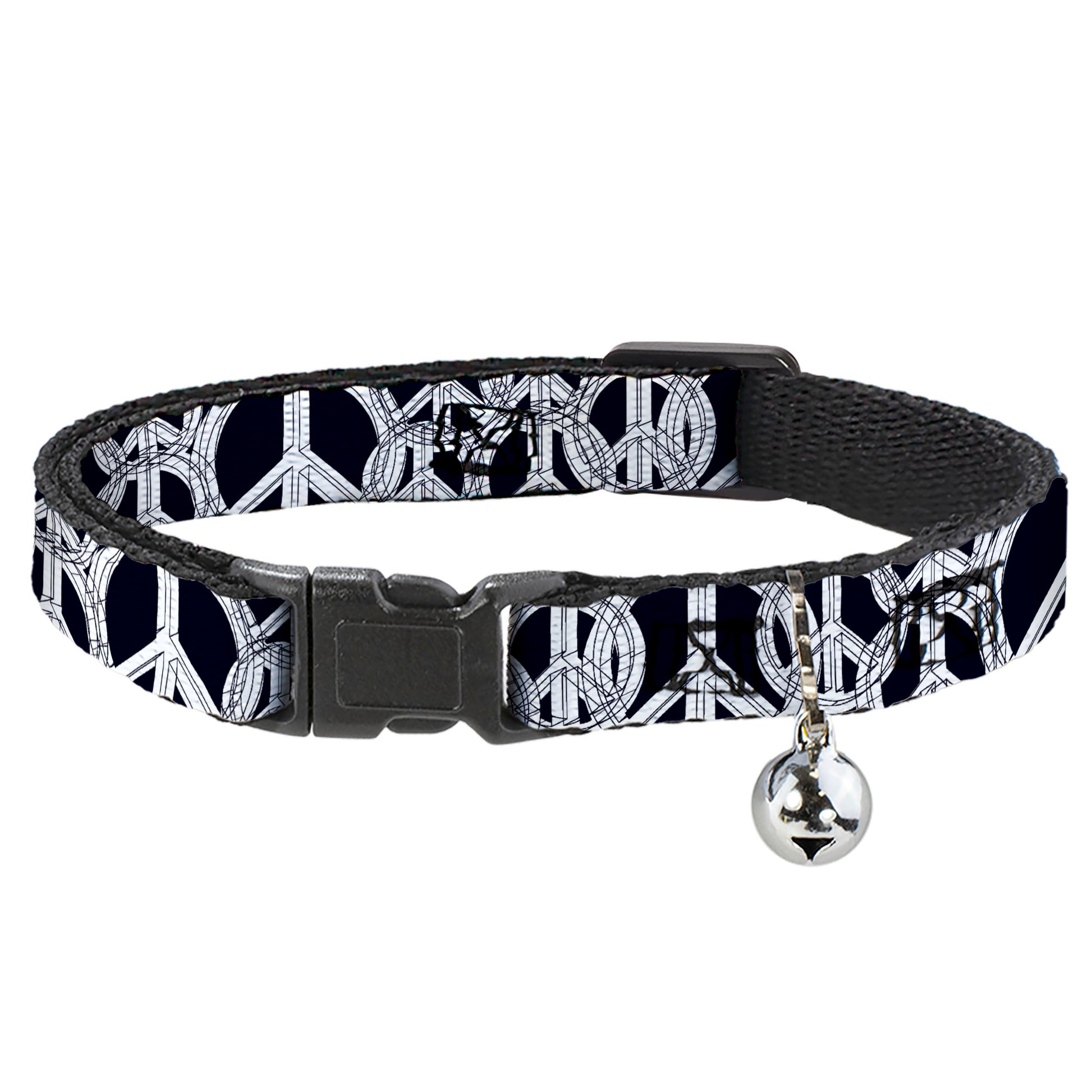 Cat Collar Breakaway - Peace Sketch Black White Breakaway Cat Collars Buckle-Down