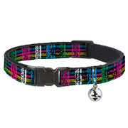 Cat Collar Breakaway - Plaid Black Neon Animal Skins Breakaway Cat Collars Buckle-Down